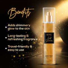 RENEE Gold Shimmer Body Mist, 150 Ml